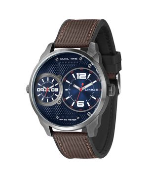 relógio masculino lince mryh214l50d2nx dual time cinza