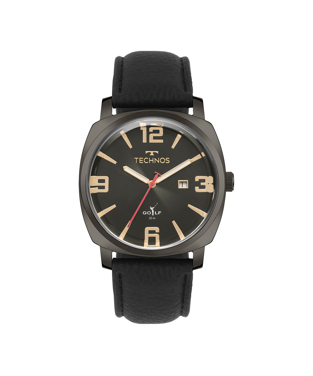 relógio masculino technos 2115txe0p analógico-calendário preto