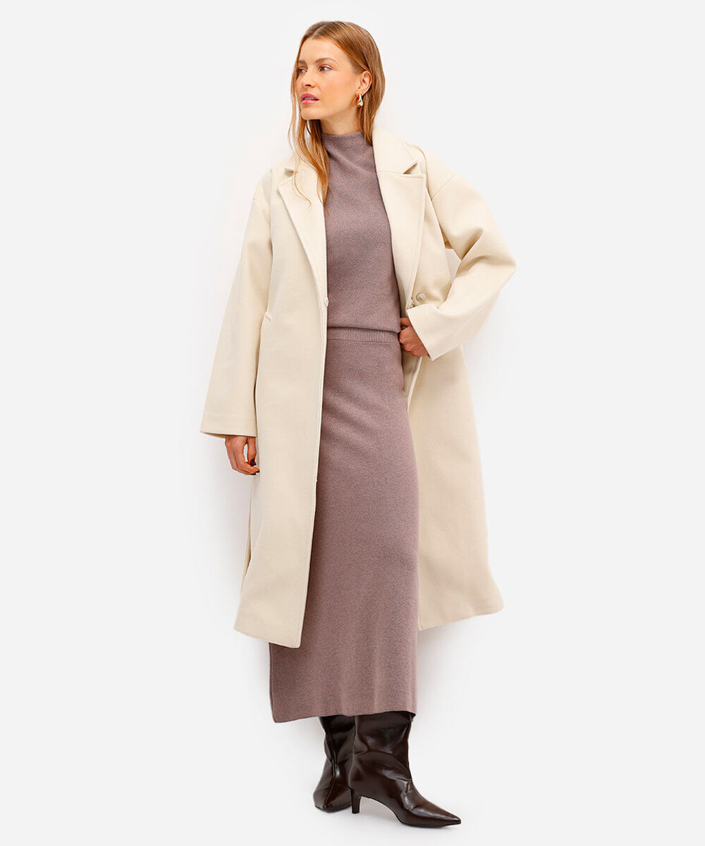 regata feminina de tricot gola alta cinza