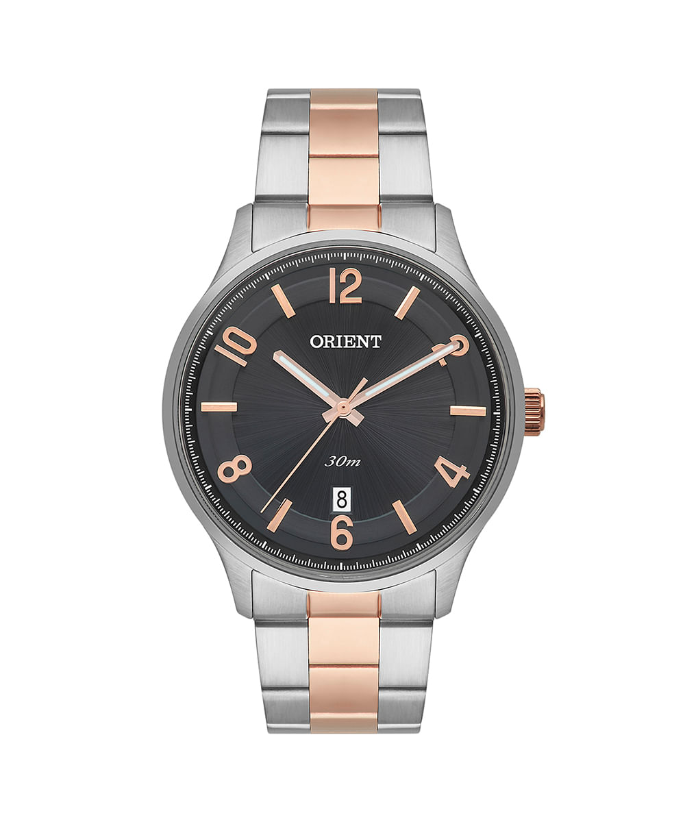 relógio masculino orient mtss1118g2sr analógico calendário prateado