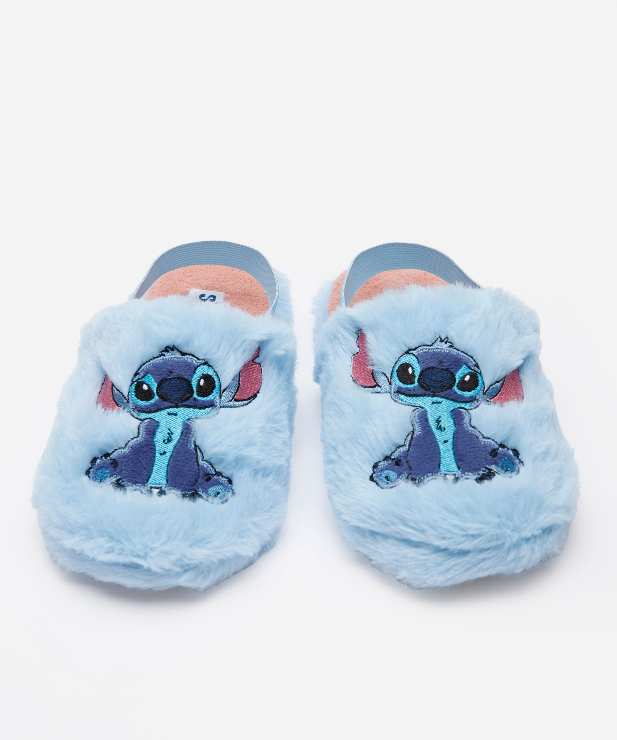 pantufa infantil stitch com antiderrapante azul