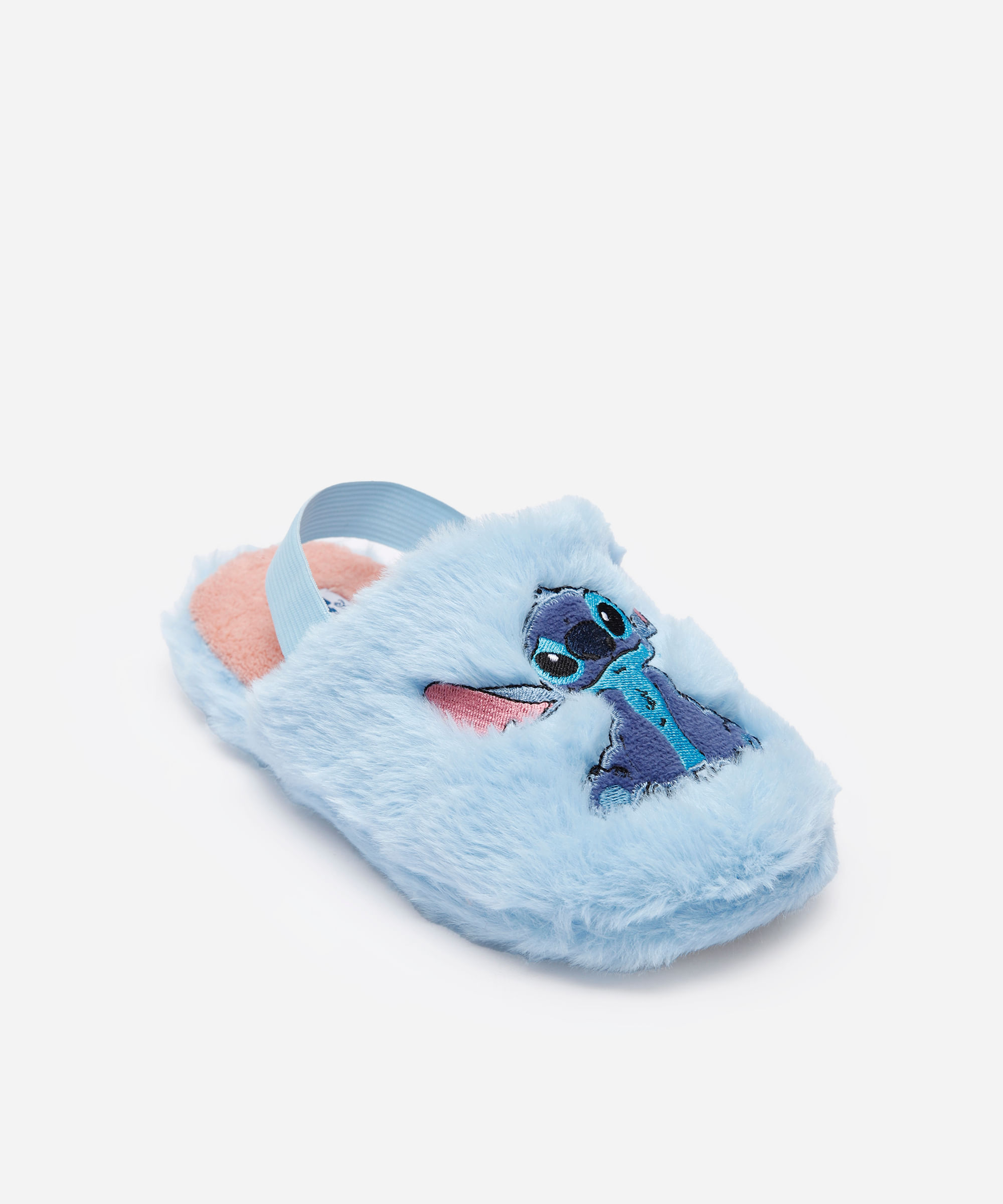 pantufa infantil stitch com antiderrapante azul