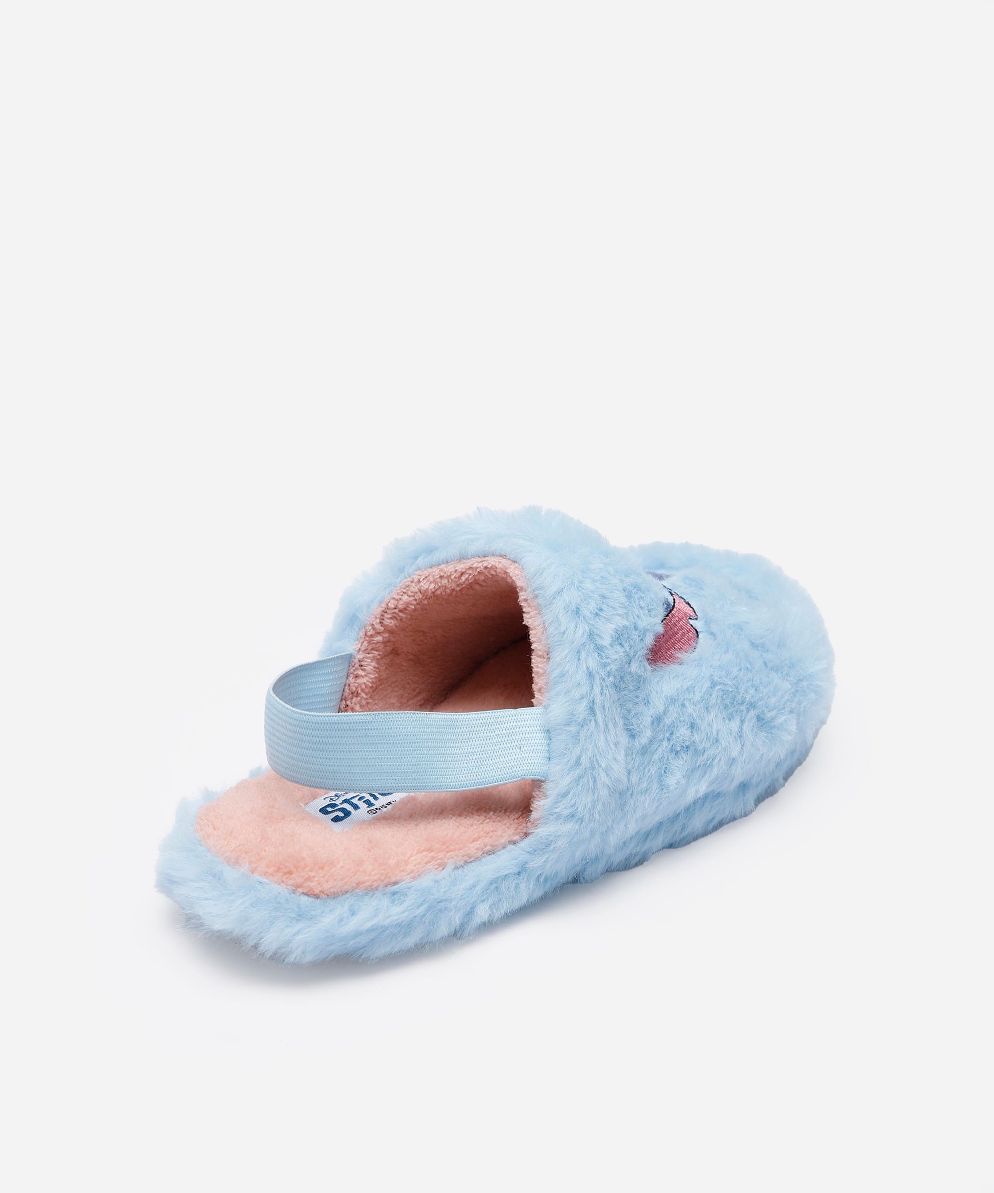 pantufa infantil stitch com antiderrapante azul