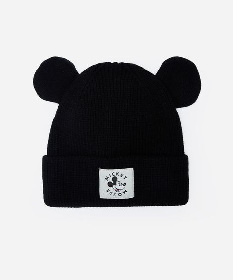 gorro infantil texturizado mickey preto
