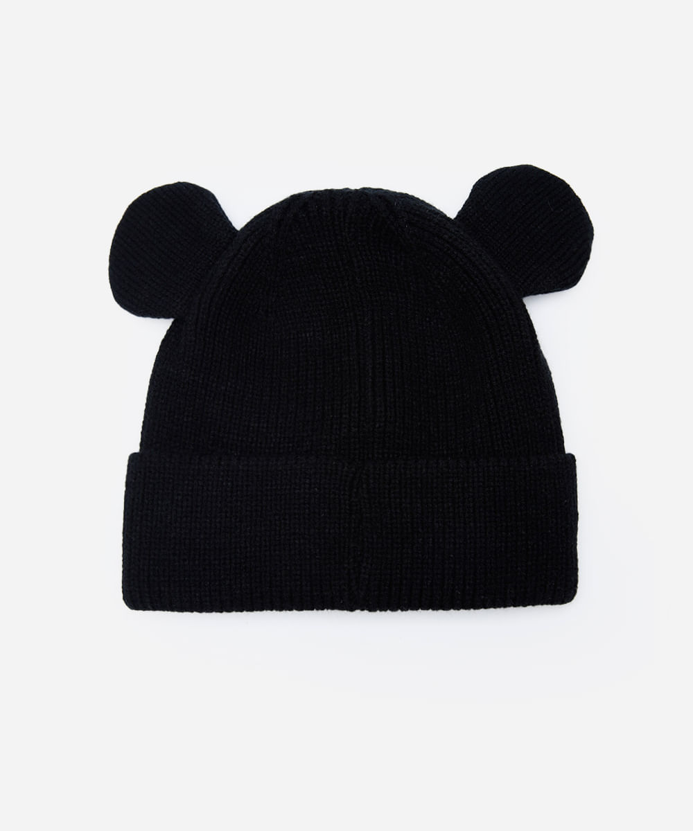 gorro infantil texturizado mickey preto
