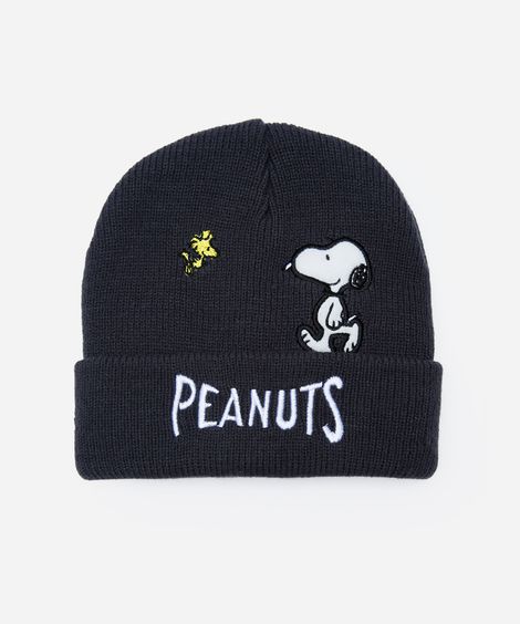 gorro infantil texturizado snoopy cinza