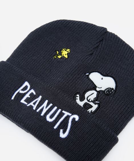 gorro infantil texturizado snoopy cinza