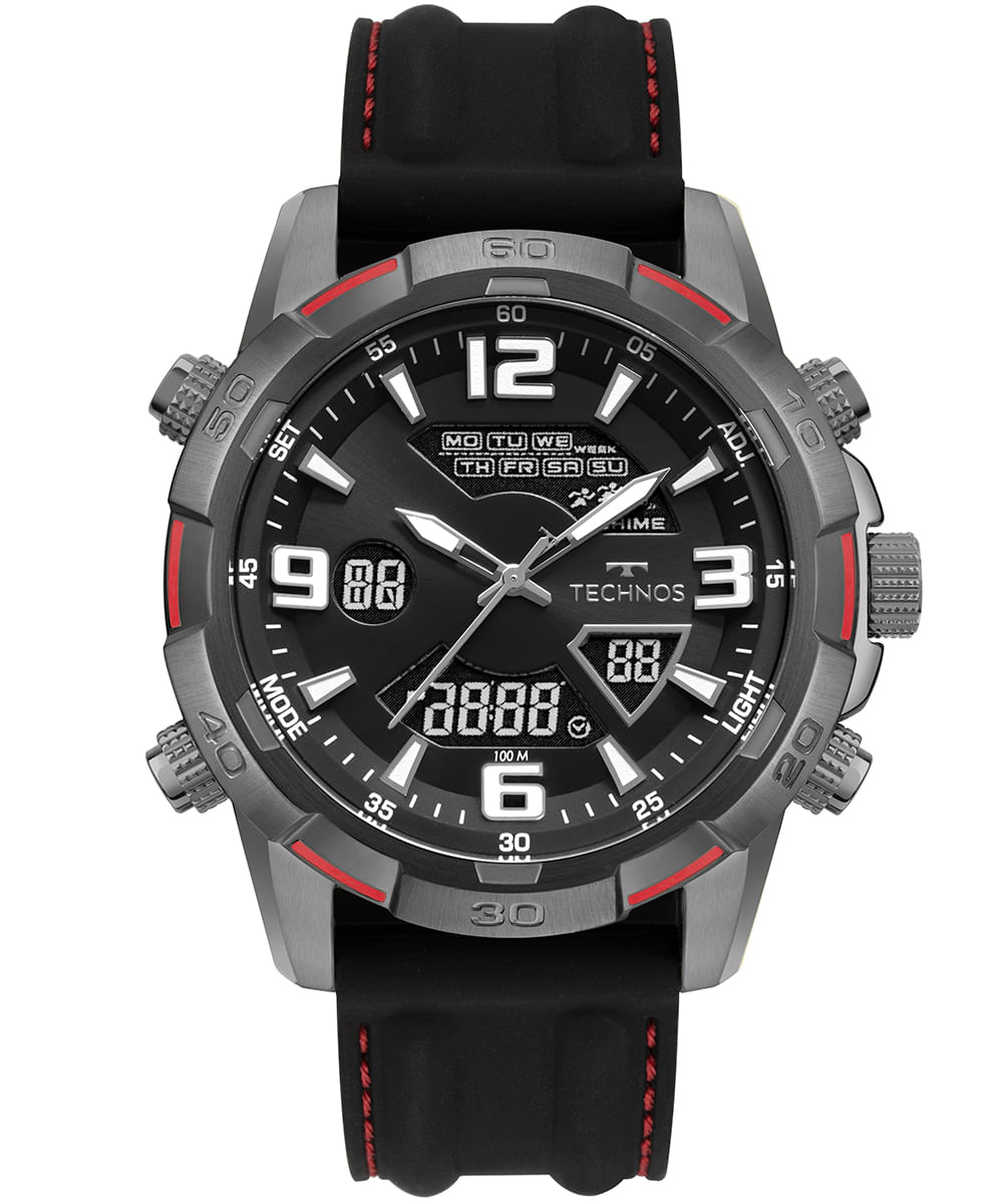 relógio masculino technos w23305ac2a multifunção preto