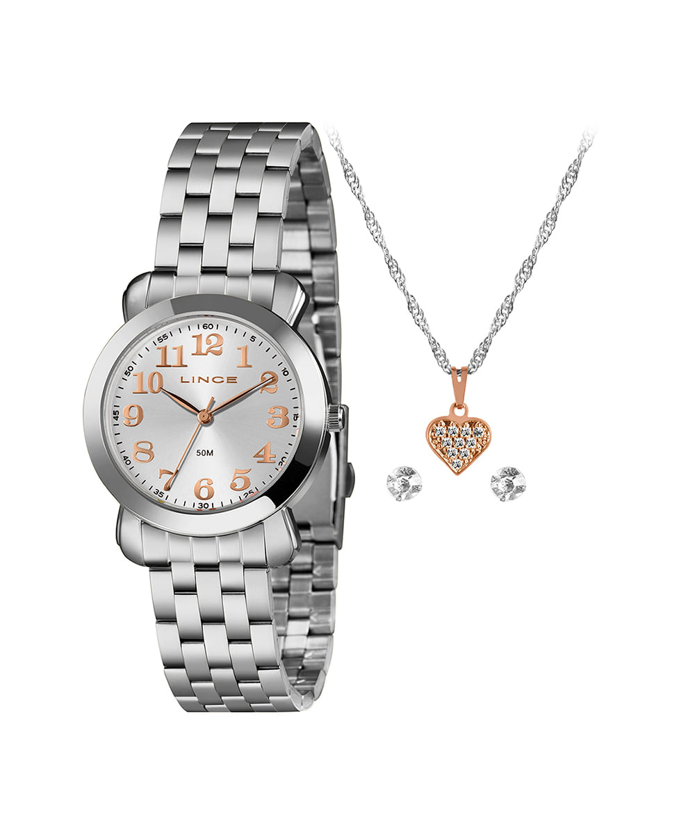 relógio feminino lince lrm4778l36kbpis2sx analógico prateado
