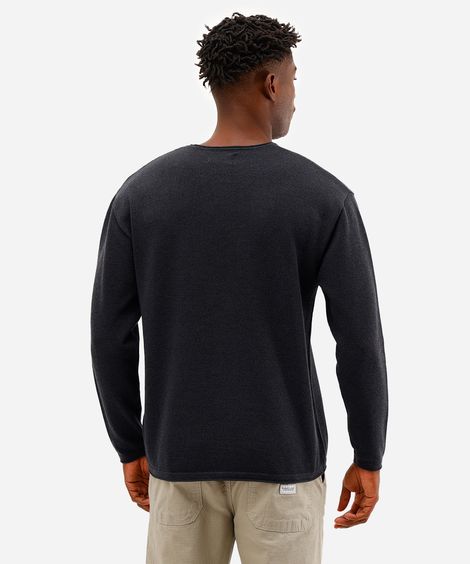 suéter masculino de tricot texturizado cinza