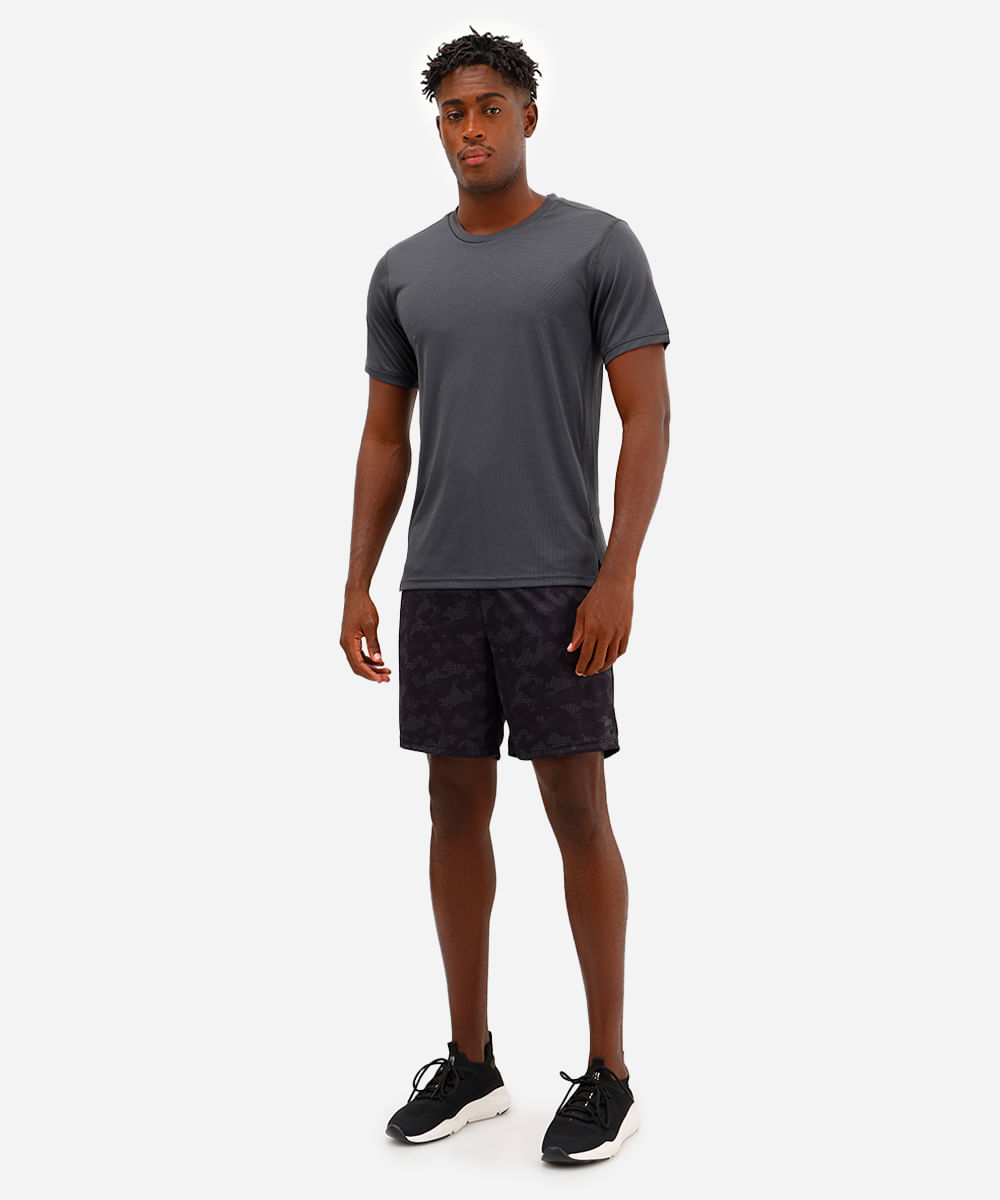 short masculino esportivo com bermuda interna camuflado preto