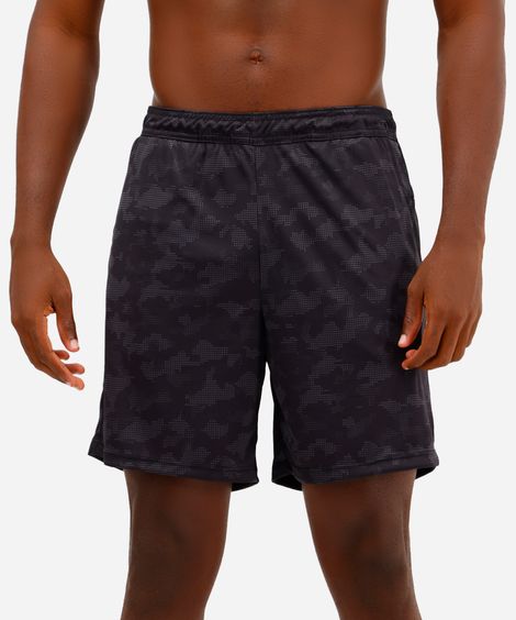 short masculino esportivo com bermuda interna camuflado preto
