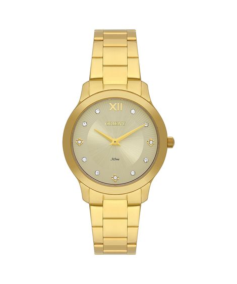 relógio feminino orient fgss0225c3kx analógico dourado