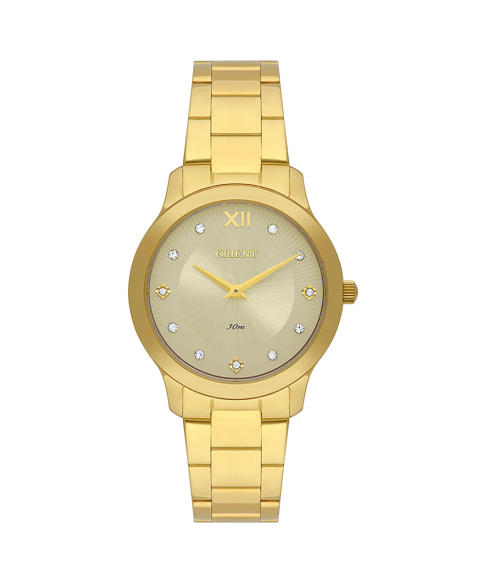 relógio feminino orient fgss0225c3kx analógico dourado