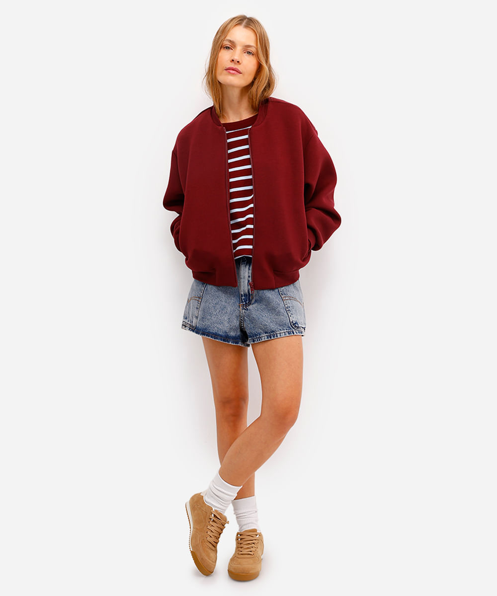 short feminino jeans cintura média - jeans medio dirty