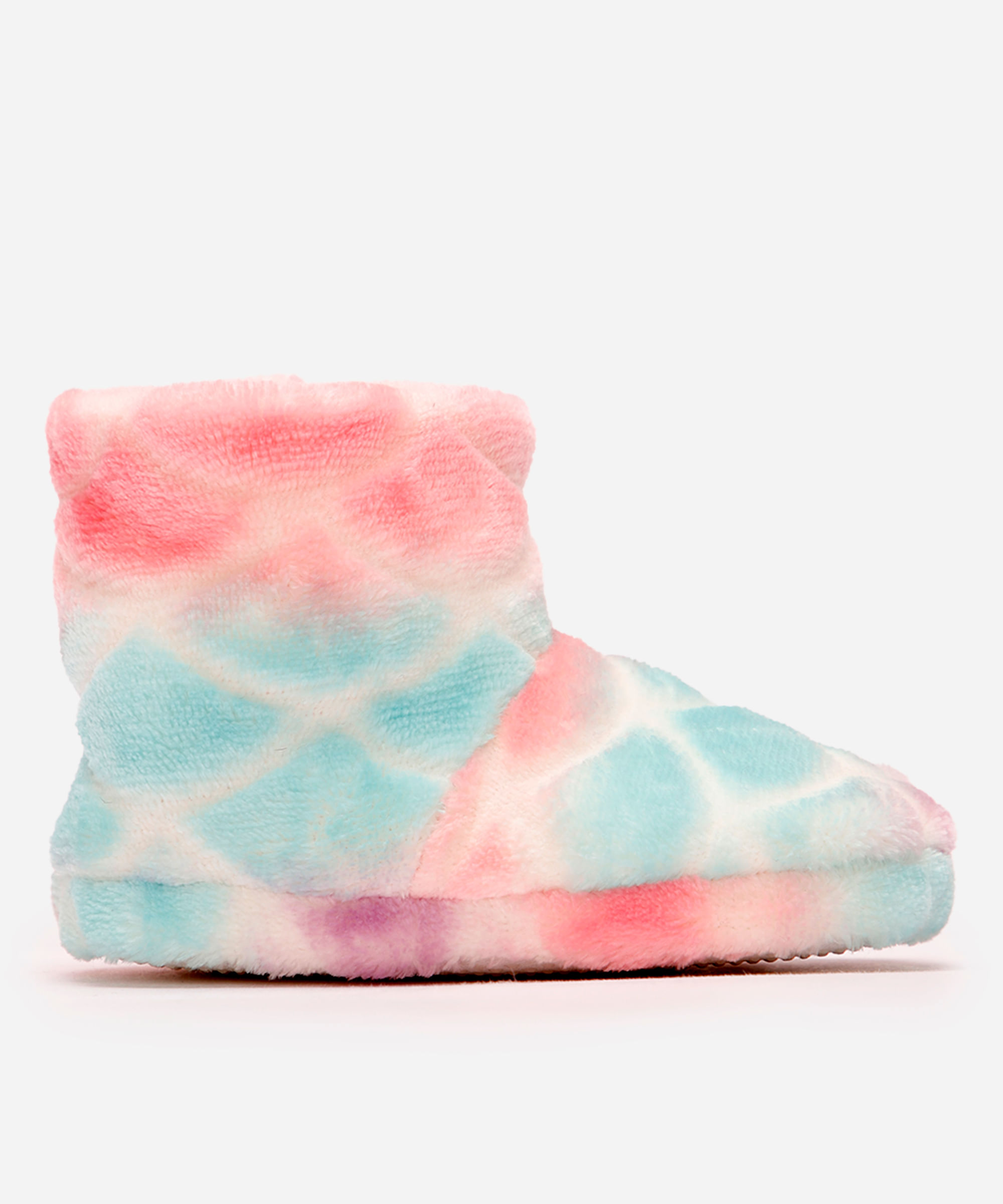 pantufa bota infantil sereia com antiderrapante e velcro colorida