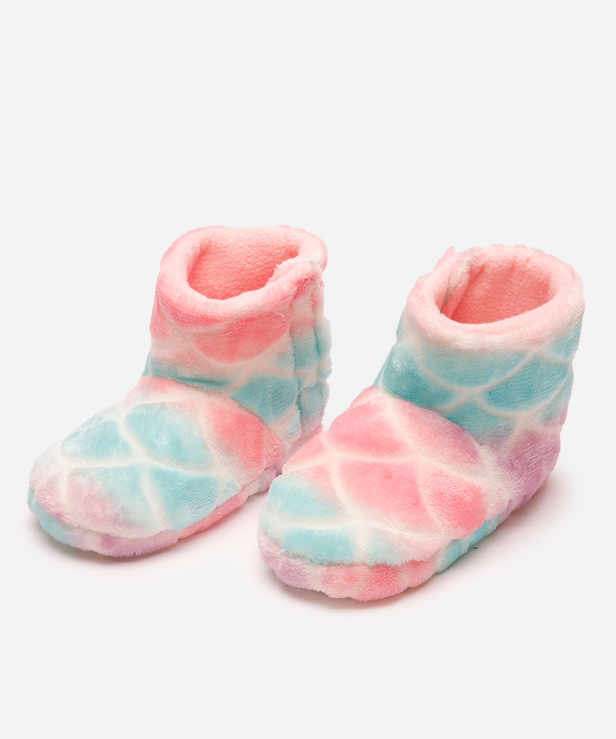 pantufa bota infantil sereia com antiderrapante e velcro colorida