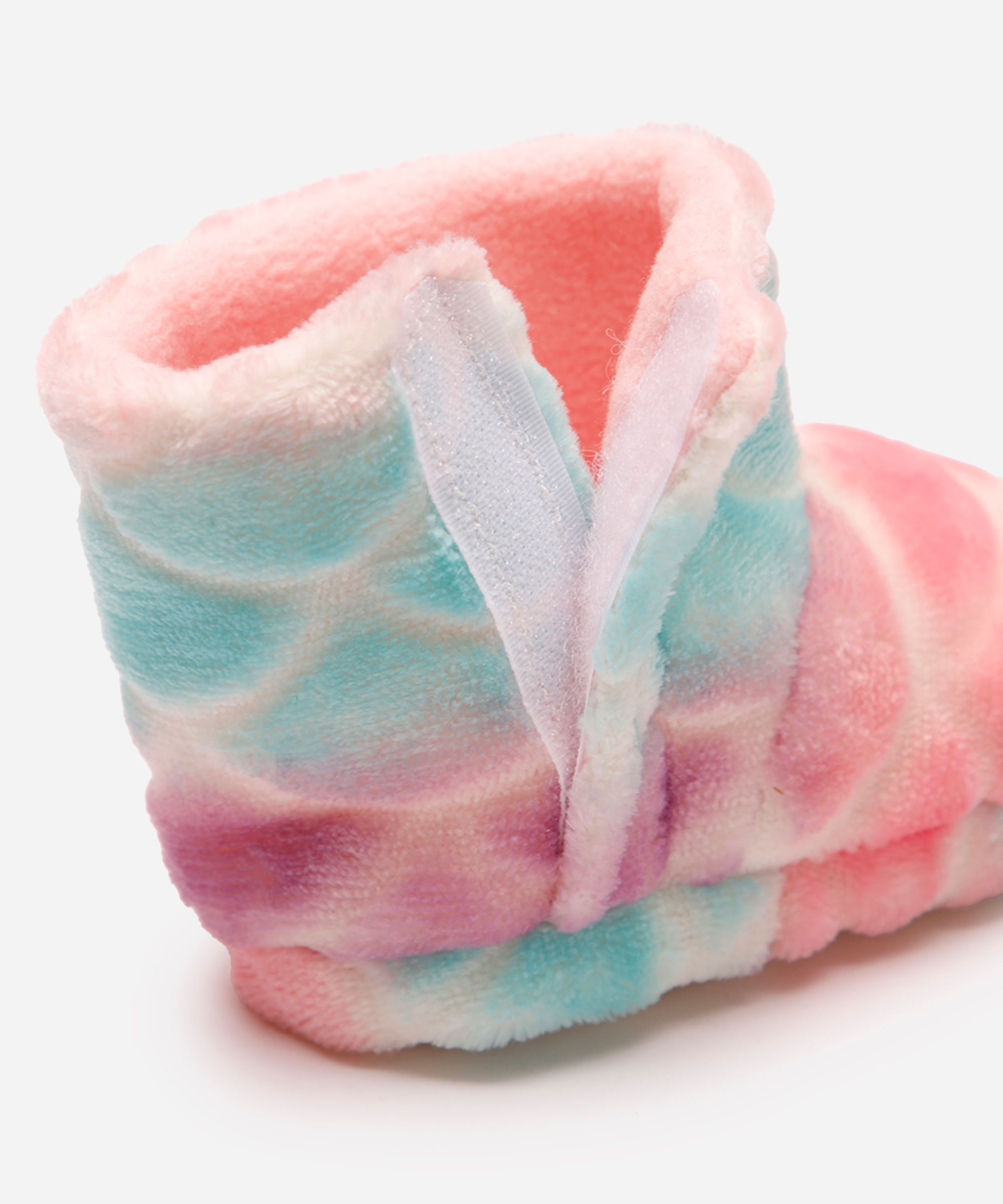 pantufa bota infantil sereia com antiderrapante e velcro colorida