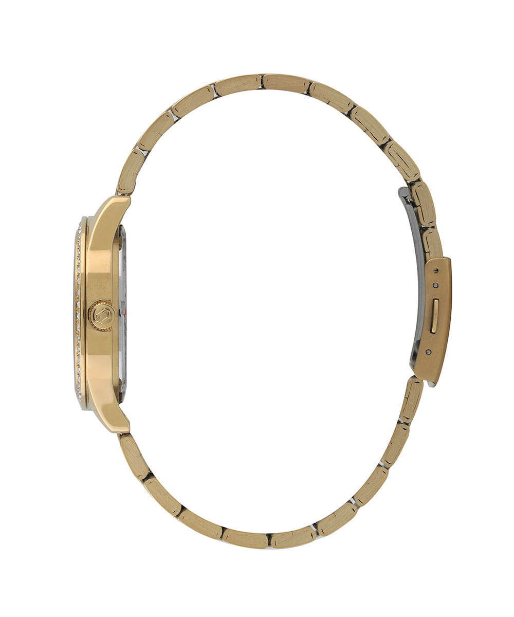 relógio feminino orient fgss1255s1kx analógico calendário dourado