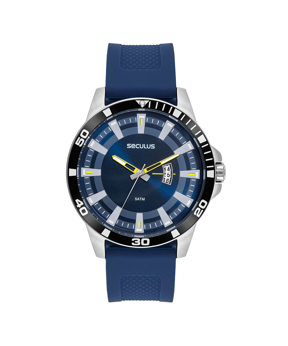 relógio masculino seculus 44226g0svnu1 analógico calendário prateado