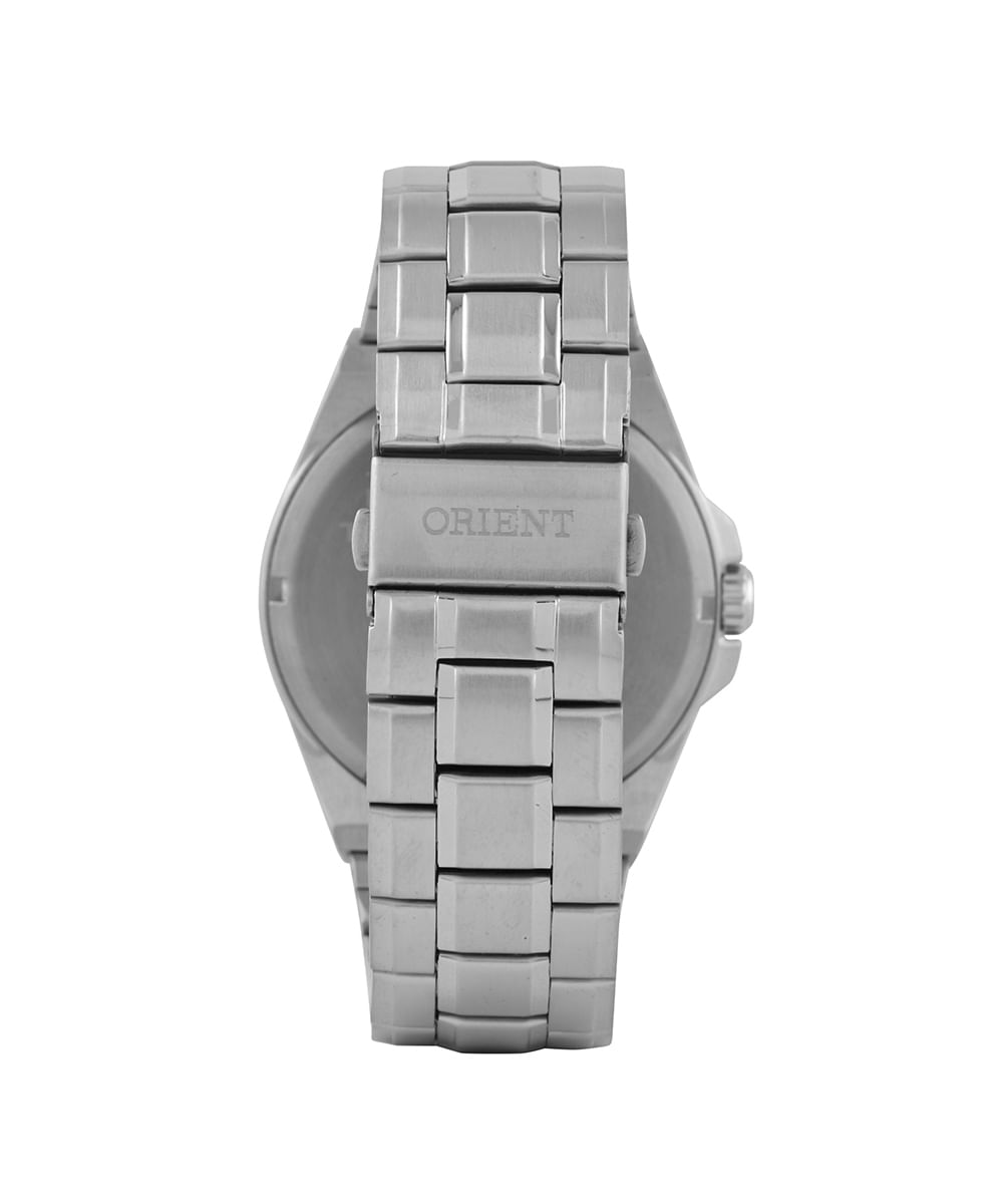 relógio masculino orient mbss1442dosx analógico-calendário prateado
