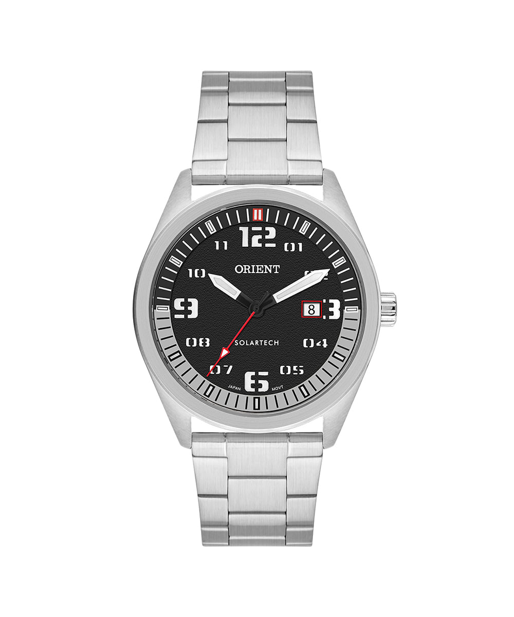 relógio masculino orient mbss1489p2sx analógico calendário prateado