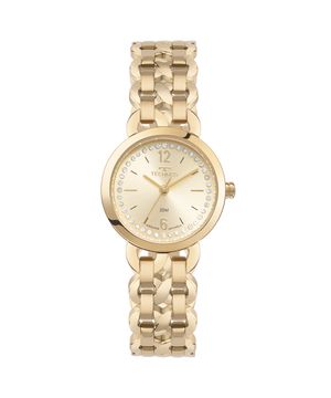 relógio feminino technos 2035mzn1d analógico dourado