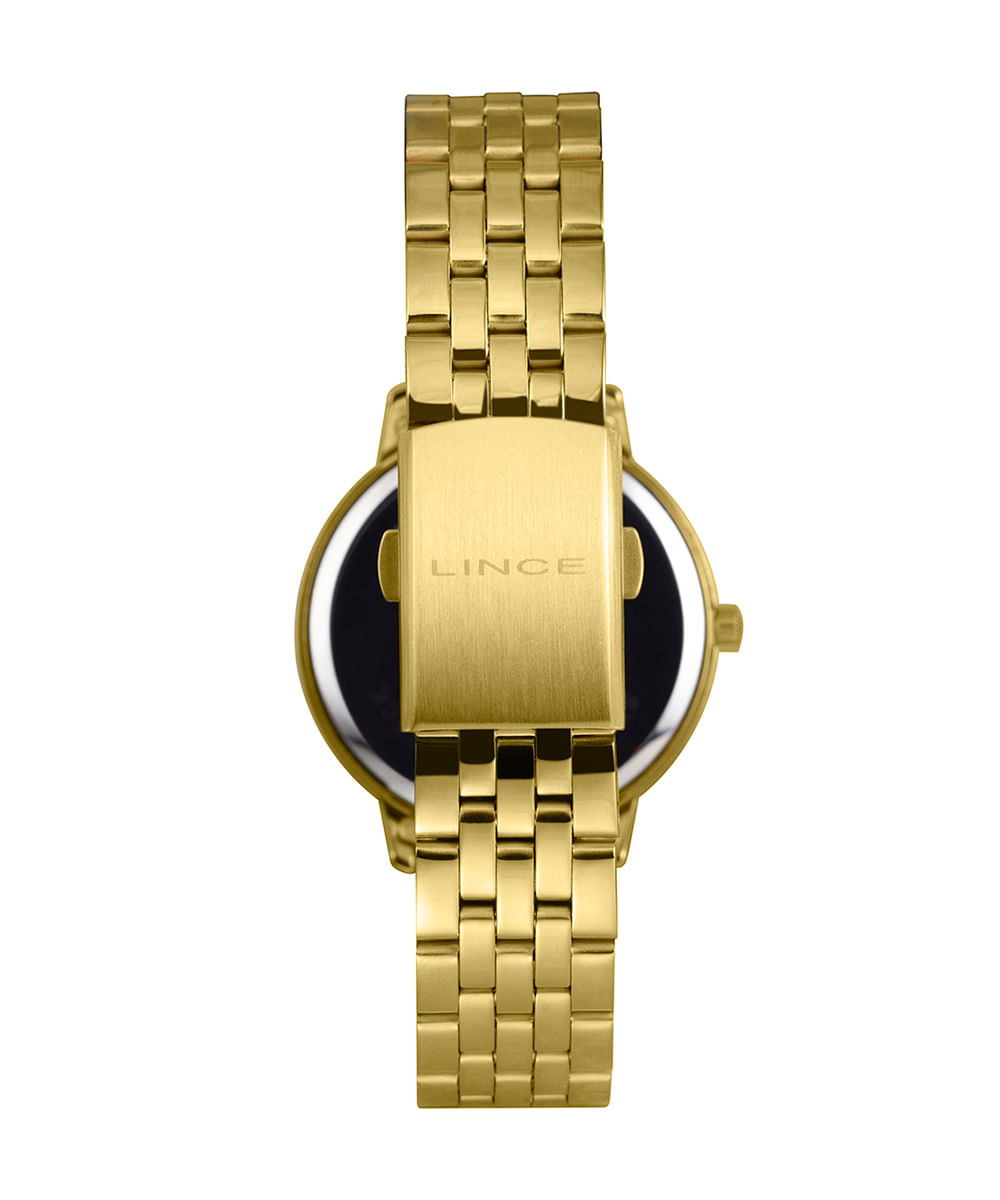 relógio feminino lince lrgh194l36s2kx analógico calendário dourado