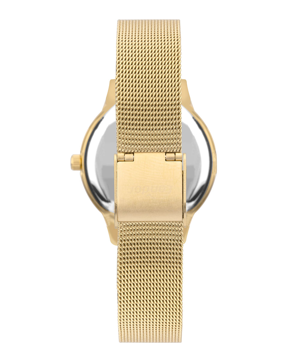 relógio feminino condor co2035njbk4k analógico dourado