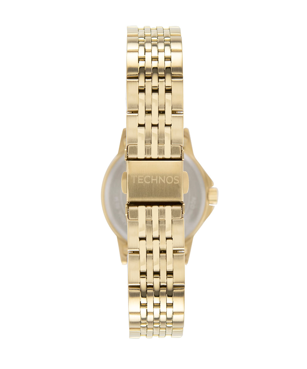 relógio feminino technos 2035mxc1x analógico dourado