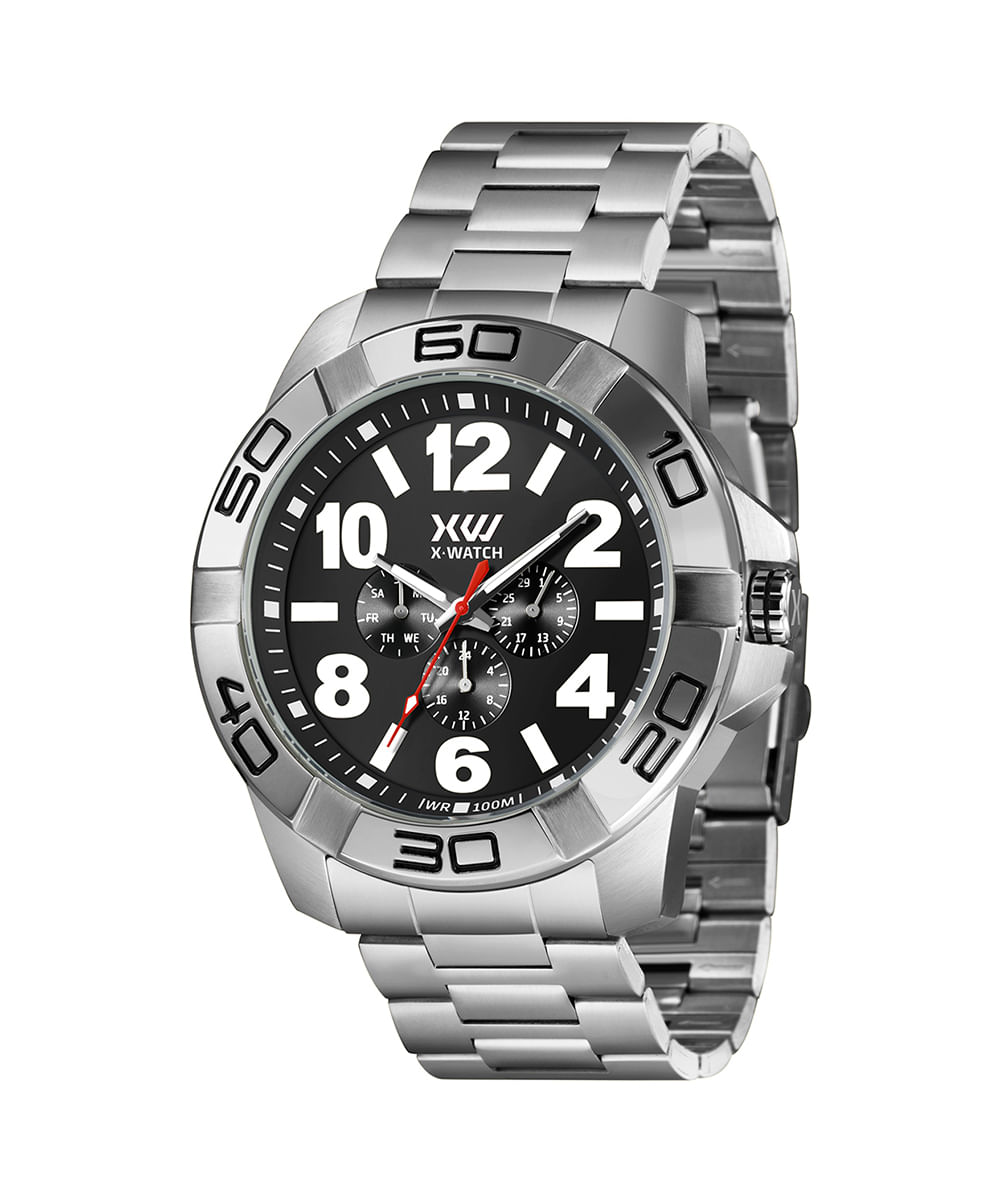 relógio masculino x watch xmssm008p2sx multifunção prateado
