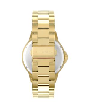 relógio masculino technos 2117lcss1p analógico-calendário dourado
