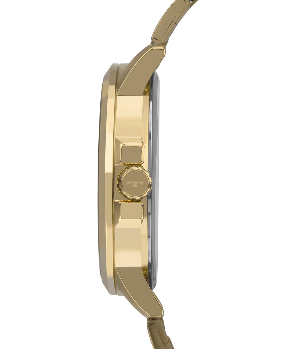 relógio masculino technos 2315lau1p analógico dourado