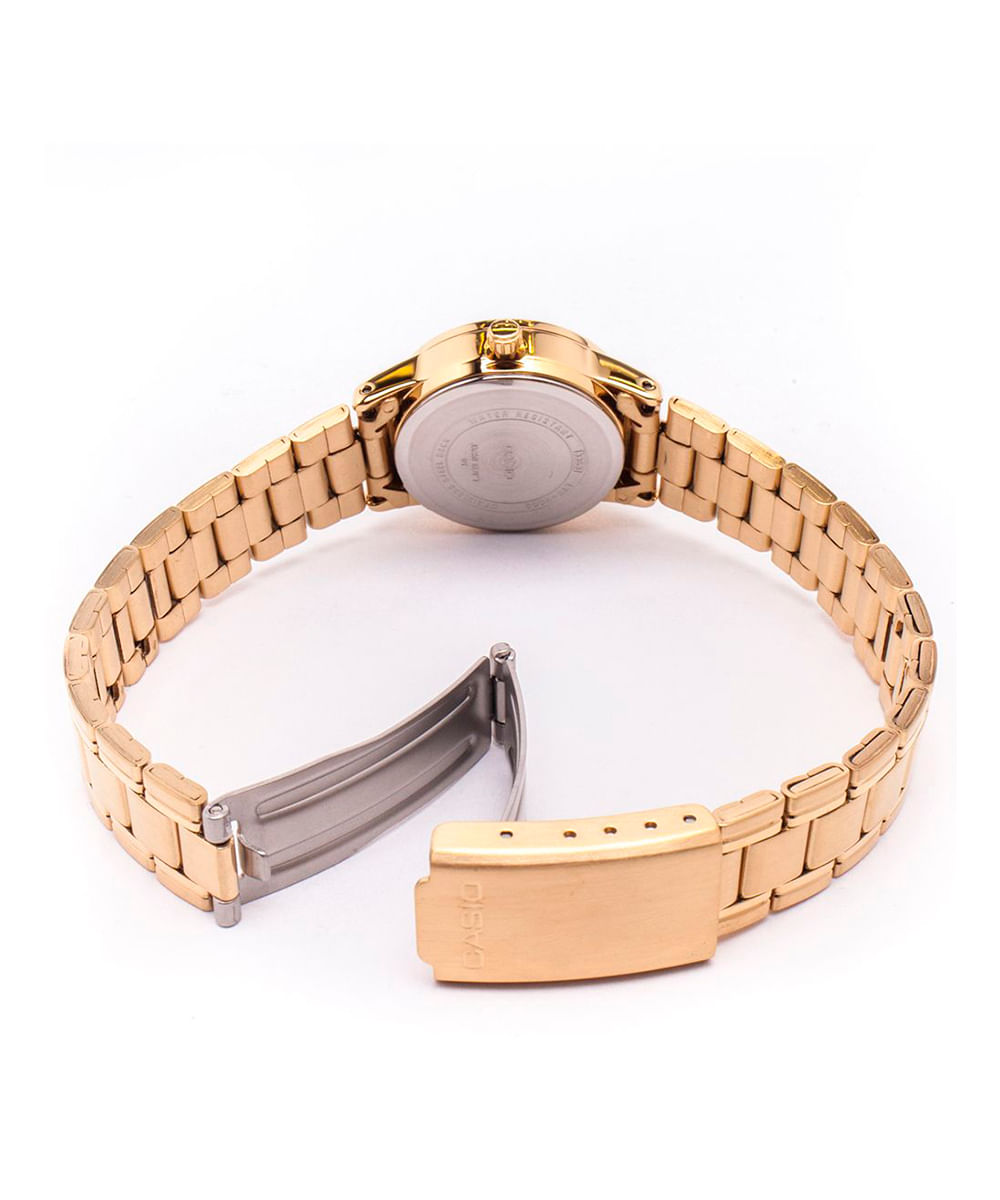 relógio masculino casio ltp-v002g-1budf analógico dourado