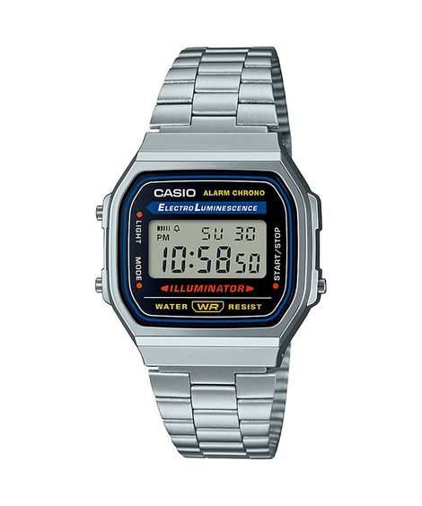 relógio masculino casio a168wa-1wdf digital prateado