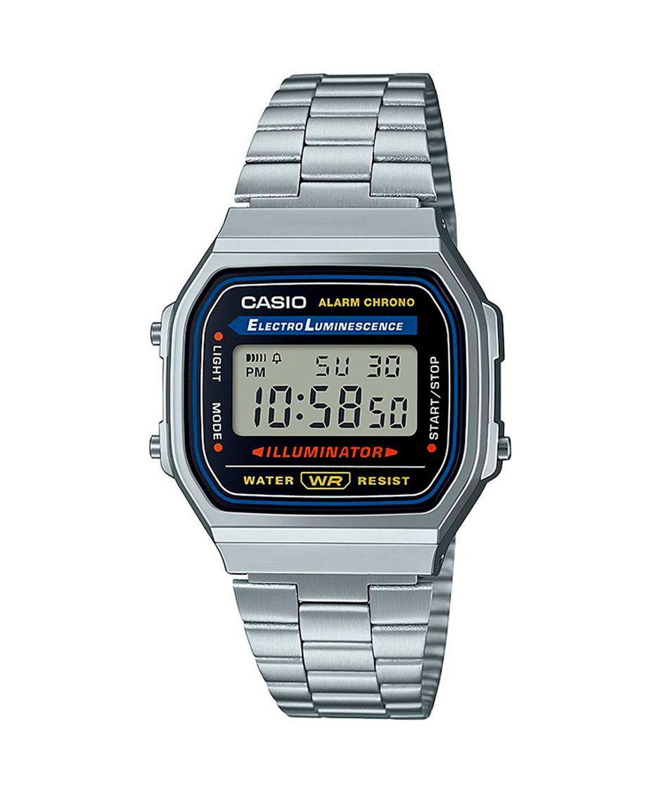 relógio masculino casio a168wa-1wdf digital prateado