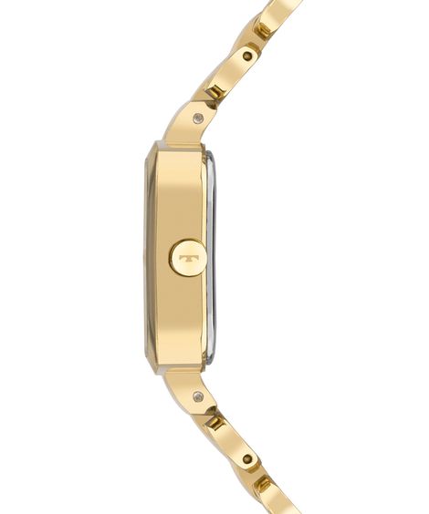 relógio feminino technos 2035nat1d analógico dourado