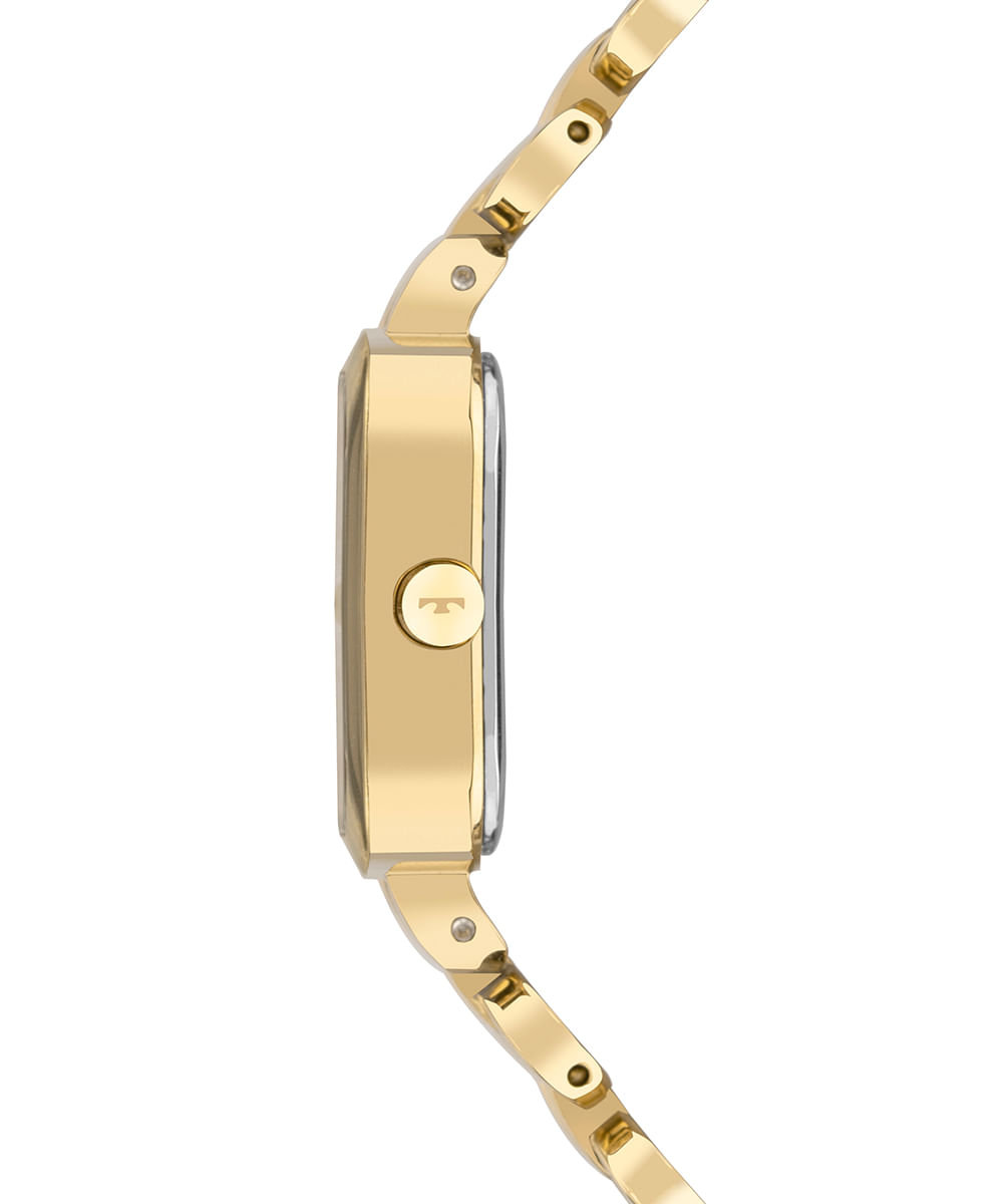 relógio feminino technos 2035nat1d analógico dourado