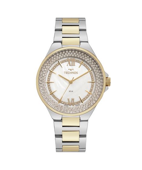 relógio feminino technos 2036msl1k analógico prateado