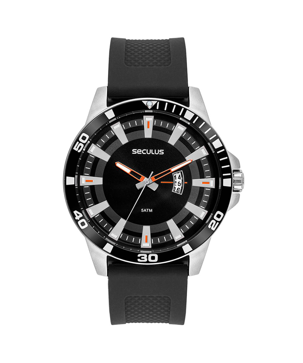 relógio masculino seculus 44226g0svnu2 analógico calendário prateado