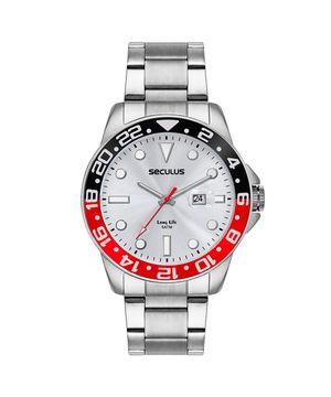 relógio masculino seculus 44210g0svna2k analógico calendário prateado