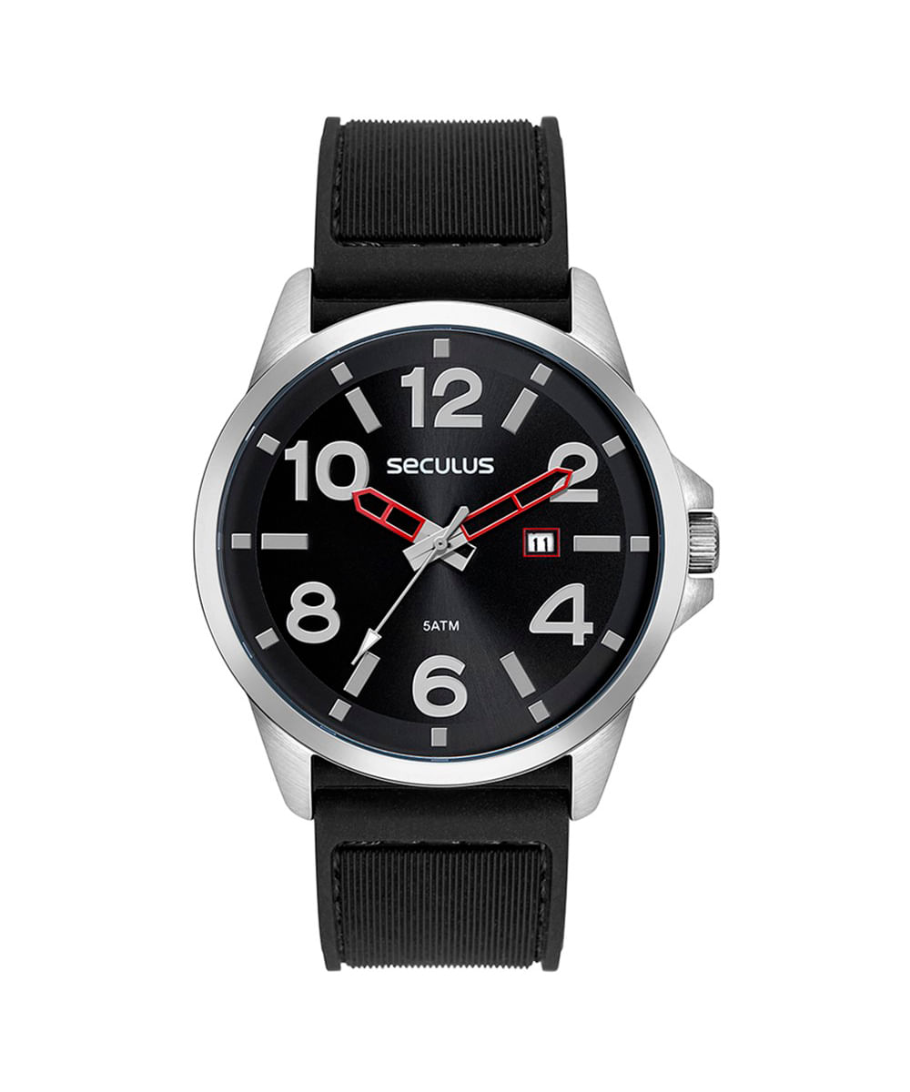 relógio masculino seculus 44229g0svnu2 analógico calendário prateado