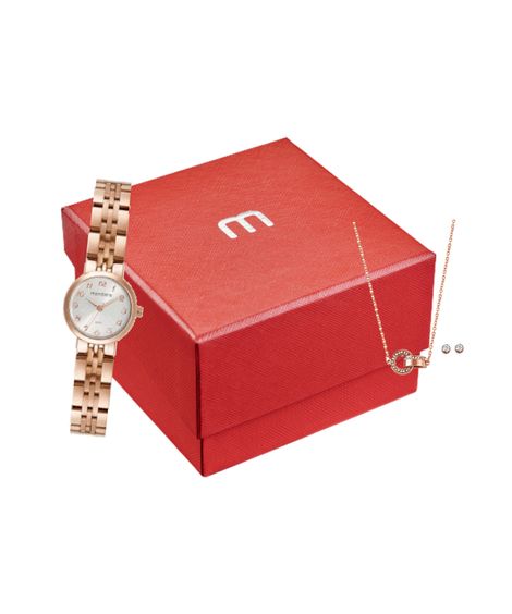 kit de relógio feminino mondaine 32391lpmvre3kf analógico rosê