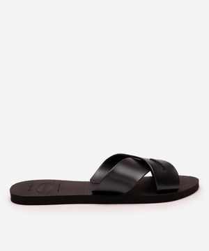 havaiana feminina aqua metálica preta
