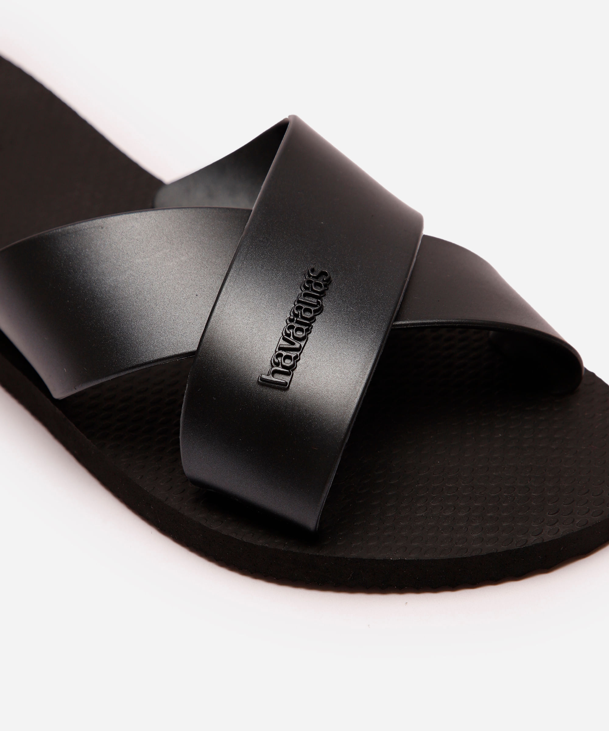 havaiana feminina aqua metálica preta