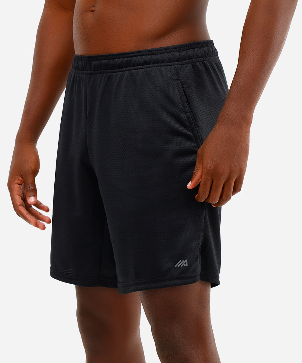 bermuda masculina esportiva ace texturizada - preto