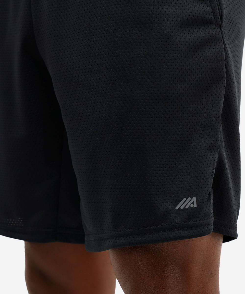 bermuda masculina esportiva ace texturizada - preto