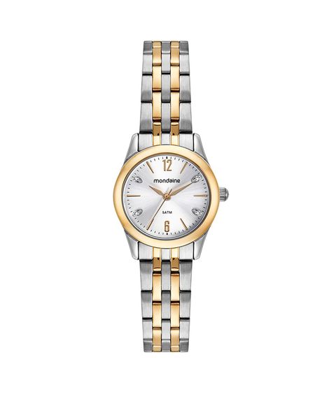 kit relógio feminino mondaine 32587lpmvbe3k analógico prateado