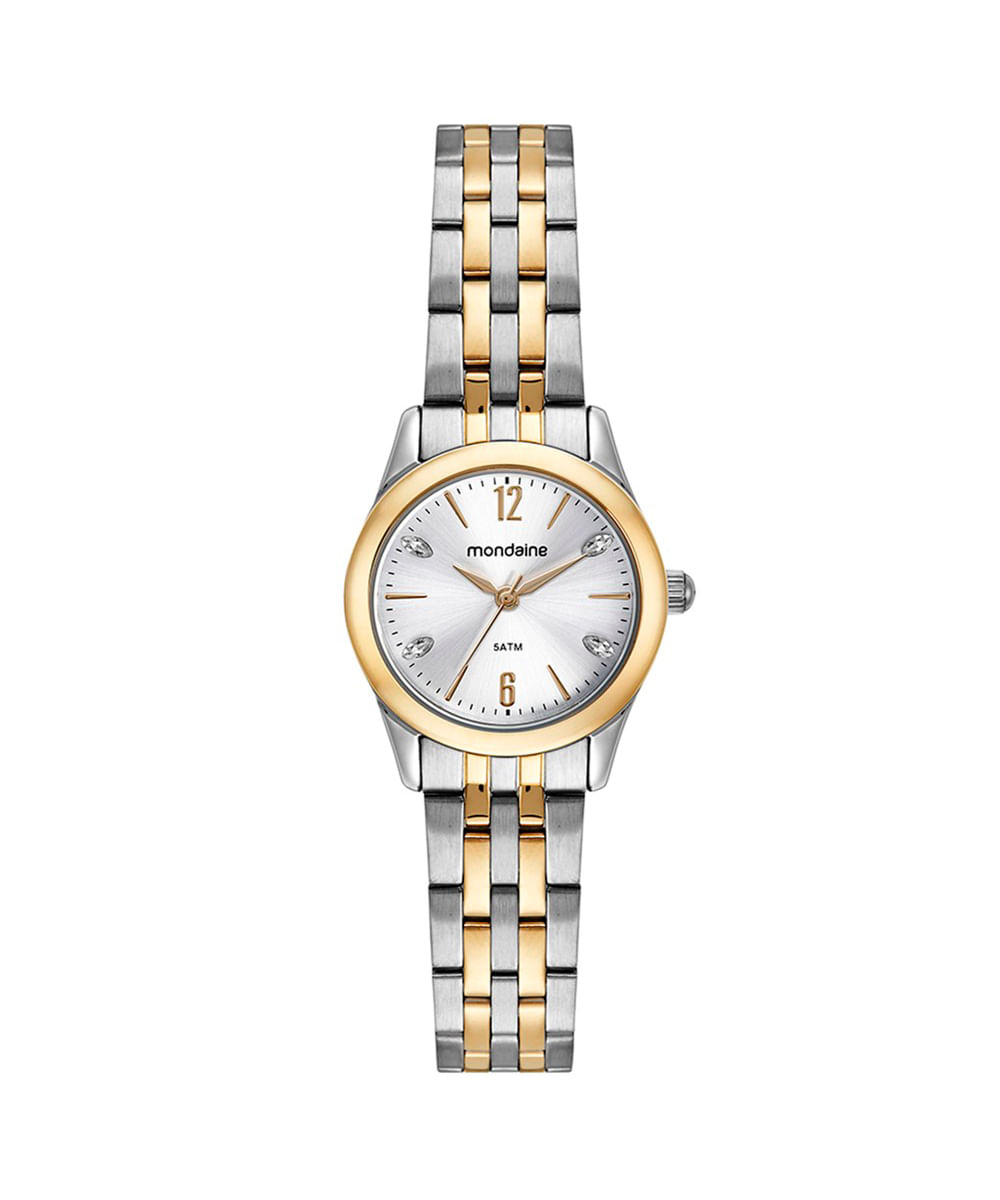 kit relógio feminino mondaine 32587lpmvbe3k analógico prateado
