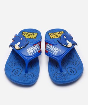 chinelo infantil sonic grendene azul